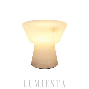Genoa - Elegancka lampa stołowa alabastrowa - biała 20/28cm