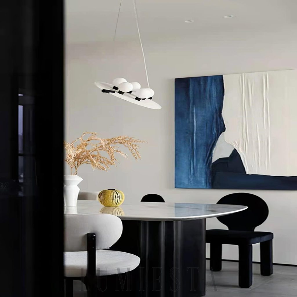 Lampa wisząca Magma Alabaster 51 cm, podświetlony alabaster o miękkim rysunku