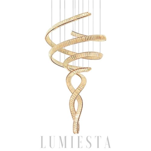 Durham - Żyrandol spiralny 80 cm, kryształ, ciepłe/zimne