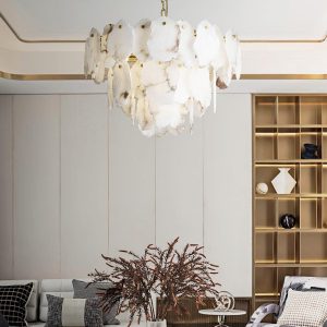 Cadogan - Luksusowy alabastrowy żyrandol, mosiądz 80 cm