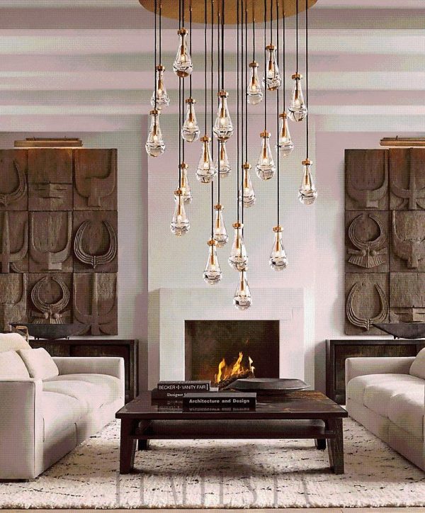 wm_4797354212483783731.jpg Raindropa Linear - Postmodernistyczny miedziany żyrandol - Podłużna lampa wisząca