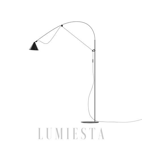 Lampa Podłogowa NOAH Czarna Styl Minimalistyczny 142/166cm