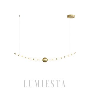Lampa wisząca Pearl Chain mosiężna z akrylowymi kulami