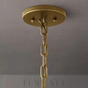 Feniks - Elegancka lampa wisząca szklana 108 cm mosiężna