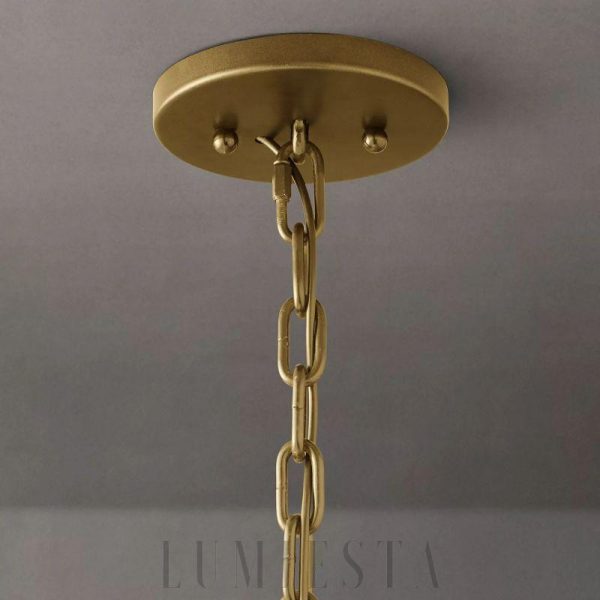 Feniks - Elegancka lampa wisząca szklana 108 cm mosiężna