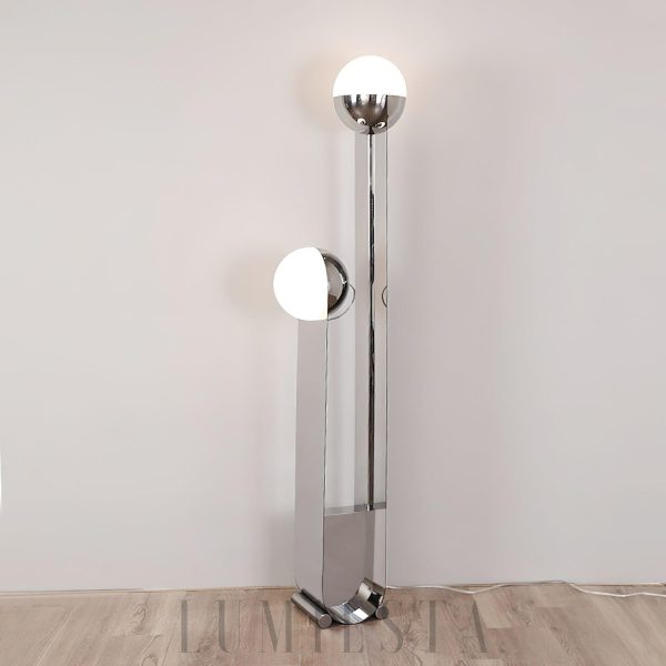 Stylowa lampa podłogowa Tova i Signe chromowana 155 cm