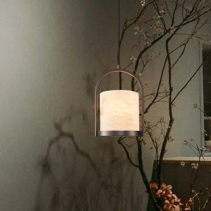 Lampa wisząca cylindryczna z marmuru o średnicy 20cm