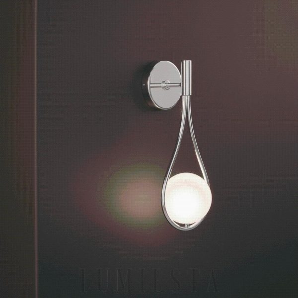 Minimalistyczna lampa ścienna z kulą szklaną, złoty kinkiet