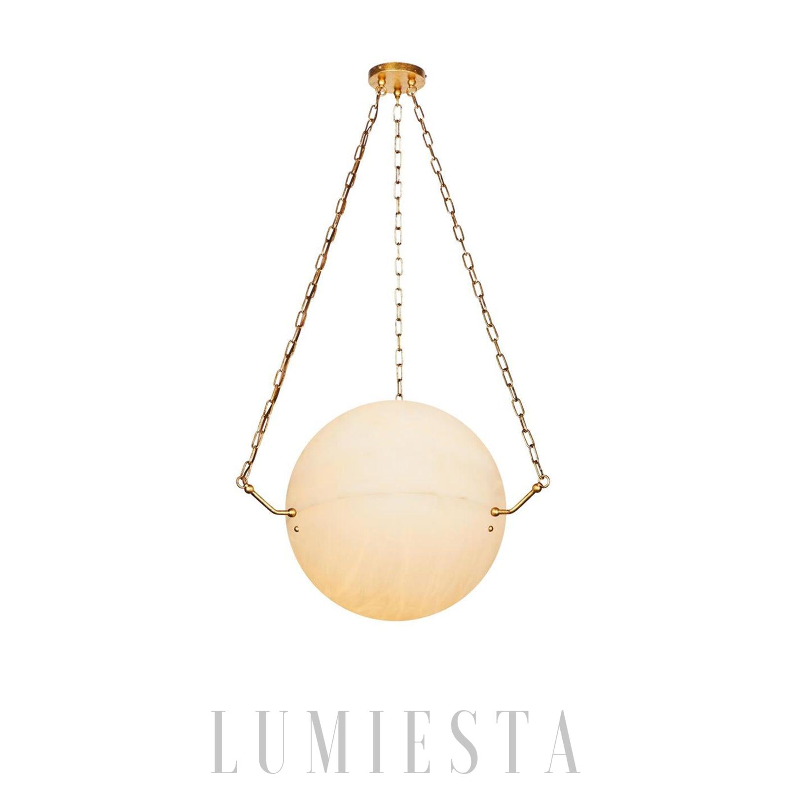 Atlas - Lampa wisząca z alabastru kula