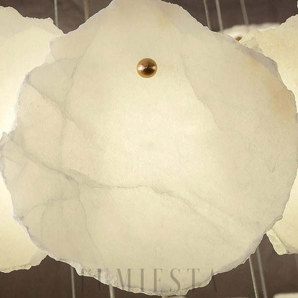 Letha - nowoczesny żyrandol wielopoziomowy, alabaster, złoto-biały, Ø 120/135/160 cm, do salonu