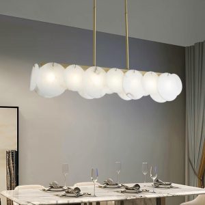 Brompton - Alabastrowa lampa wisząca, mosiężne wykończenie