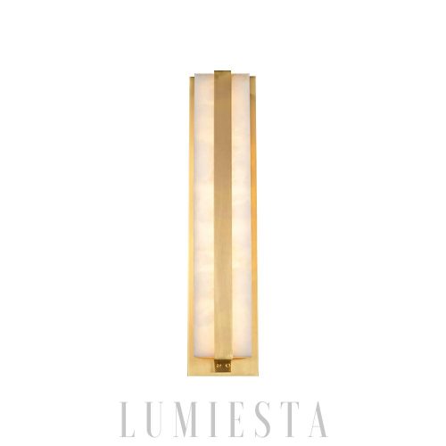 Silex - Lampa ścienna alabastrowa złota 45cm ciepłe światło