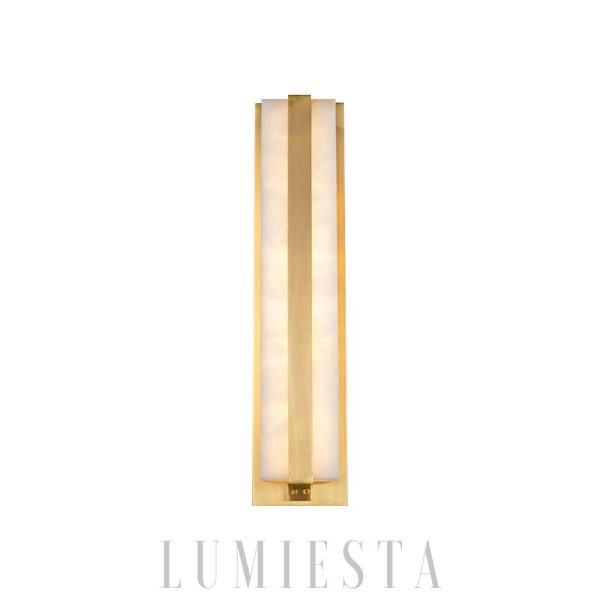 Silex - Lampa ścienna alabastrowa złota 45cm ciepłe światło