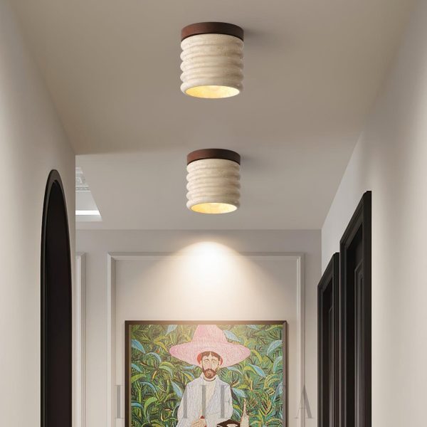 wm_5211066301166871777.jpg Vaarnii - Lampka sufitowa z trawertynu w beżowym stylu 12cm