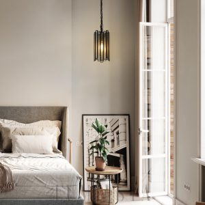 Monaria - Nowoczesna czarna lampa wisząca ze szkła 11.5 cm