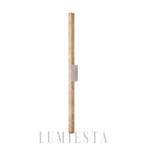 Długa wąska lampa ścienna z trawertynu 86cm beżowa