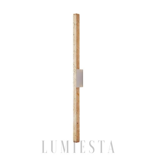 Długa wąska lampa ścienna z trawertynu 86cm beżowa