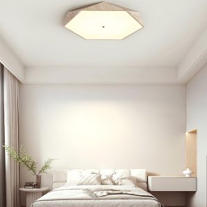 Sześciokątna trawertynowa lampa sufitowa 50 cm ciepła