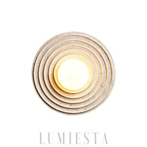 Andorra - Beżowa lampa ścienna - pierścienie 33 cm