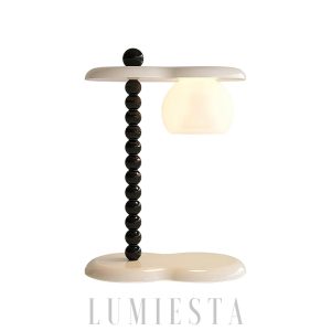 Nowoczesna lampa stołowa Everalda z podgrzewaczem świec