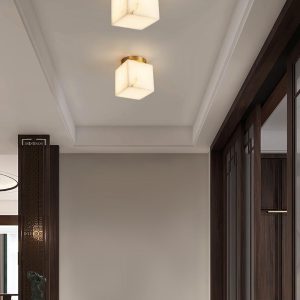 Oslo - Lampa sufitowa z alabastrowym kloszem elegancki styl