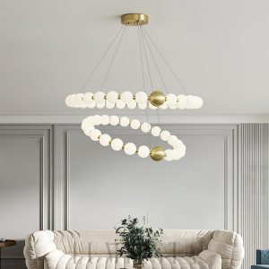 Cheltenham - Lampa wisząca z akrylowymi perłami, mosiądz