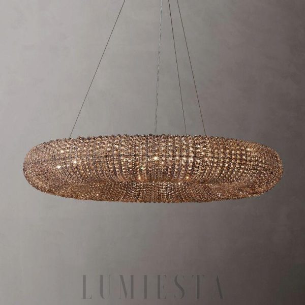 Asaka - Elegancka przydymiona kryształowa lampa Ø104 cm