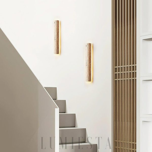 Luksusowy długi kinkiet trawertynowy beżowy Rozmiar 120cm