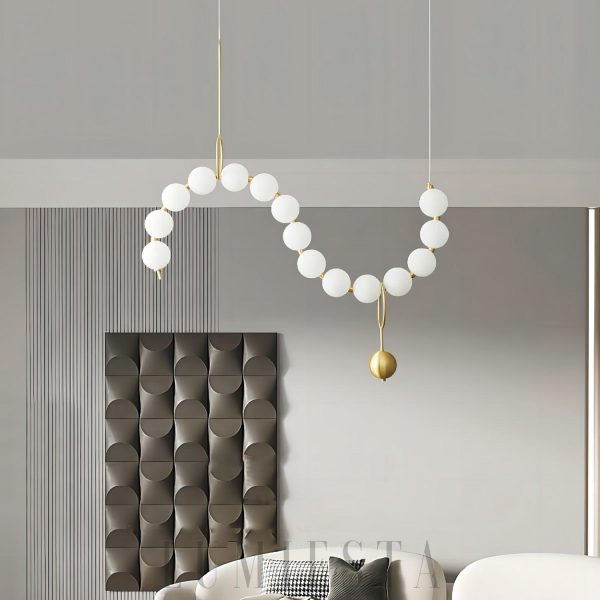 Noria - Lampa wisząca LED w kształcie naszyjnika z kulami szklanymi