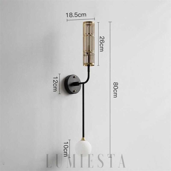 Stylowa lampa wisząca kula z metalowym wykończeniem