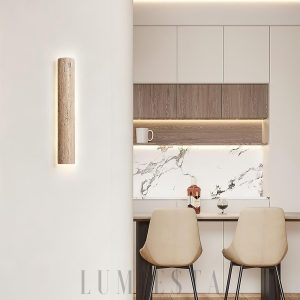 Luksusowy długi kinkiet trawertynowy beżowy Rozmiar 120cm