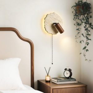 wm_5523103179886975798.jpg Nieregularny okrągły kinkiet trawertynowy 23cm beżowy