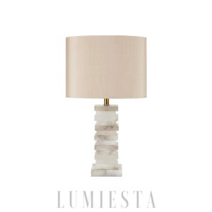 Seraph - Elegancka alabastrowa lampa stołowa 65 cm, biała