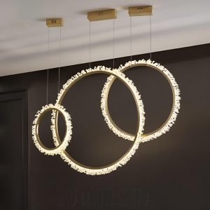 Ealing - Złoty żyrandol kryształowy okrągły Ø 40/60/80 cm