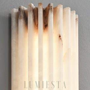 Alvia - Elegancki alabastrowy kinkiet - biała lampa ścienna, 30/45cm wysokość