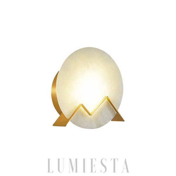 Shasta - Elegancka lampa ścienna Alabaster — mosiądz i biel