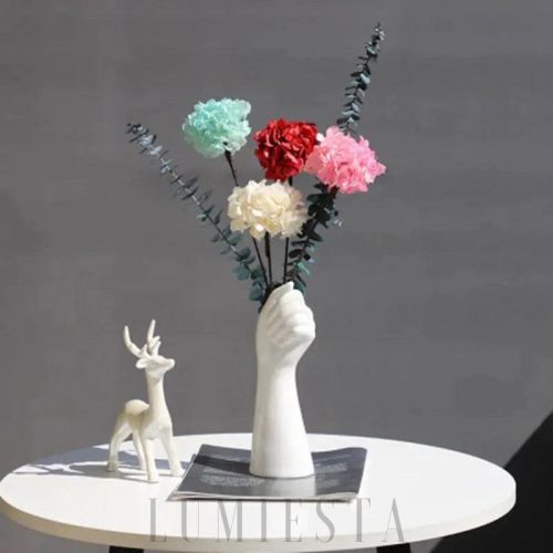 Nowoczesny ceramiczny wazon Ręka na kwiaty