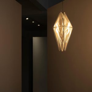 Lampa wisząca Fragment 08 chromowana - widok od dołu, 35,5 cm średnicy