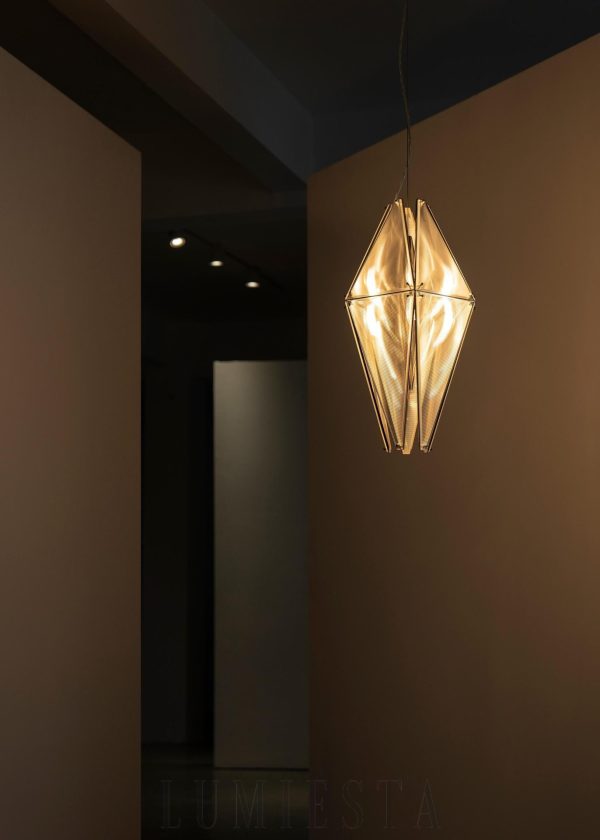 Lampa wisząca Fragment 08 chromowana - widok od dołu, 35,5 cm średnicy