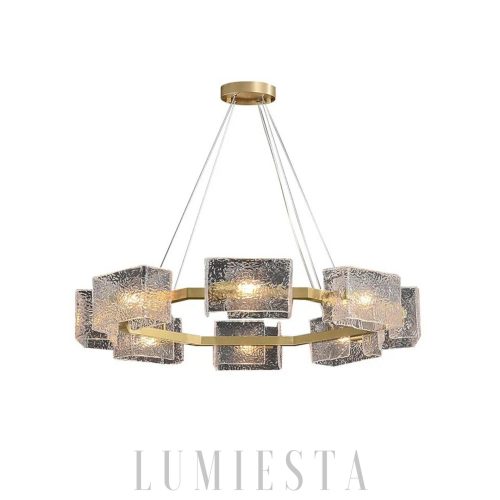 Glass pendant lamp in water ripple style