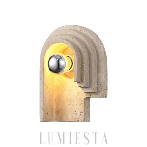 Kinkiet trawertynowy łukowy Travertine Bien elegancki 30cm