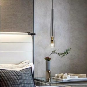 wm_5826799516336770208.jpg Smukła kryształowa lampa wisząca mosiądz smoky 7cm 40cm