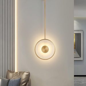 Sajama - Okrągła lampa ścienna z alabastrem, ciepłe/zimne