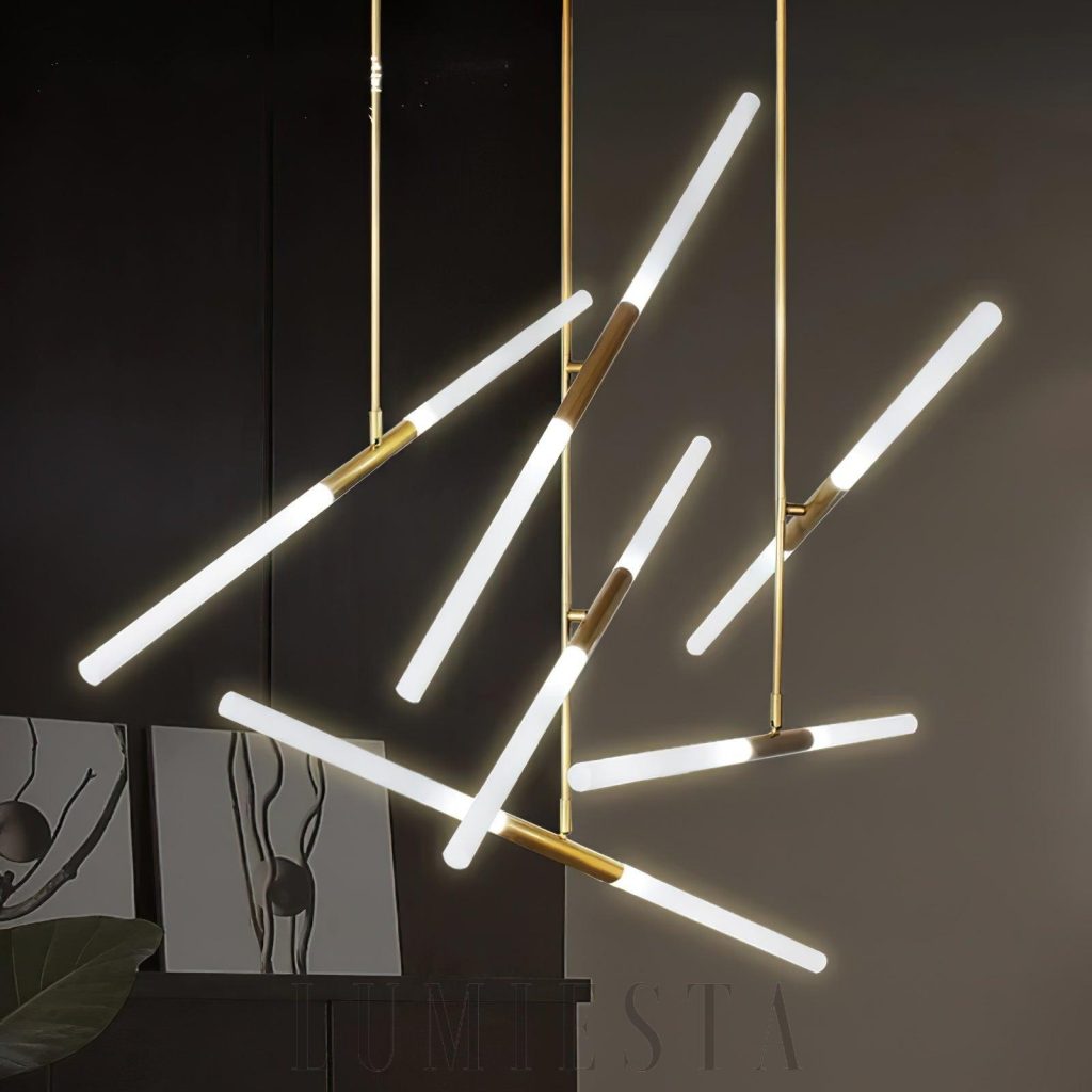 Hash - Lustre métallique LED doré