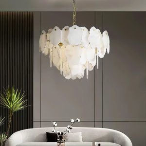 Cadogan - Luksusowy alabastrowy żyrandol, mosiądz 80 cm