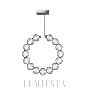 Lampa wisząca Amulet B srebrna, okrągła Ø52/74/88 cm