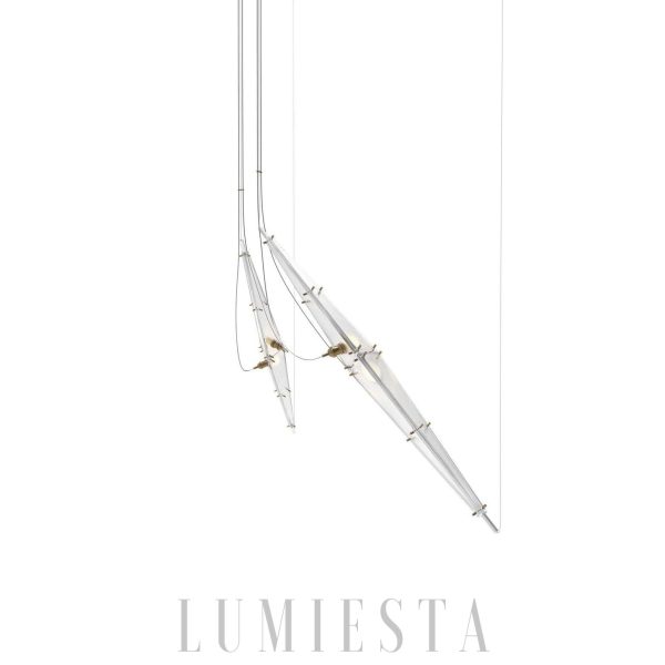 Lampa wisząca Fragment, nowoczesna, chrom i złoto