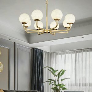 Matoni - Lampa wisząca Alabaster w mosiądzu 72cm i 85cm