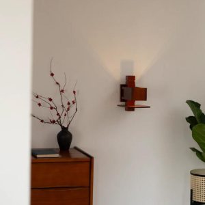 Lampa Ścienna Taliesin Orzechowa Unikalny Styl 25cm 60cm