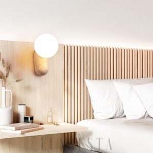 Kinkiet Travertine Origo kulisty klosz beżowy 7 5 cm 15 cm